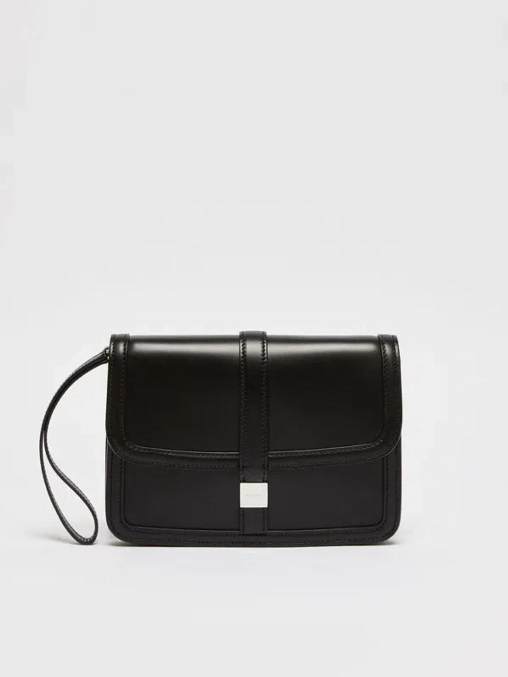 Smooth Leather Clutch In Black product image