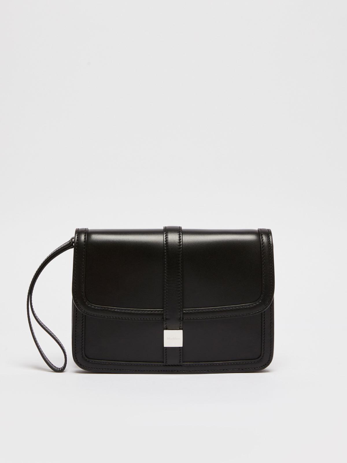 Smooth Leather Clutch In Black Product Image