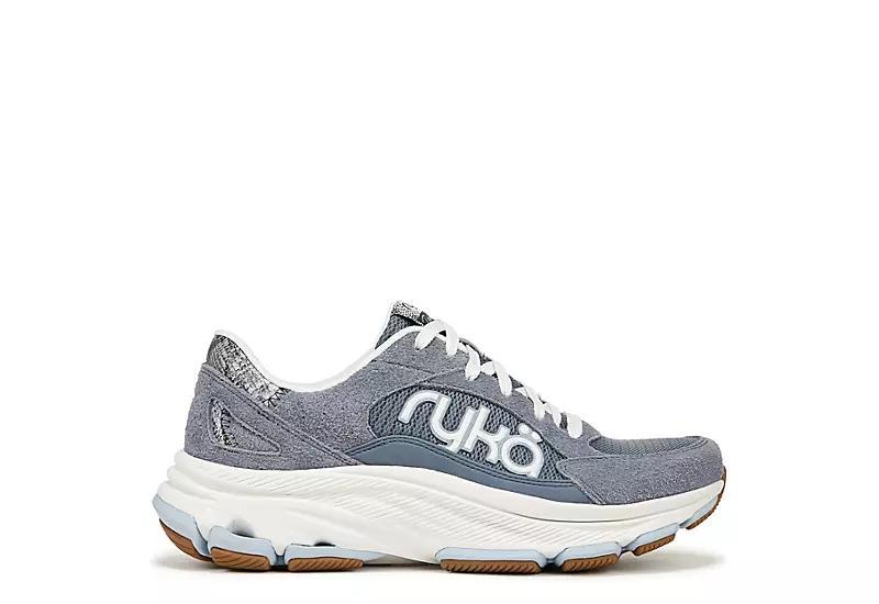 Ryka Womens Devotion X Max Classic Walking Sneakers - Flintstone Blue Mesh/Suede Product Image