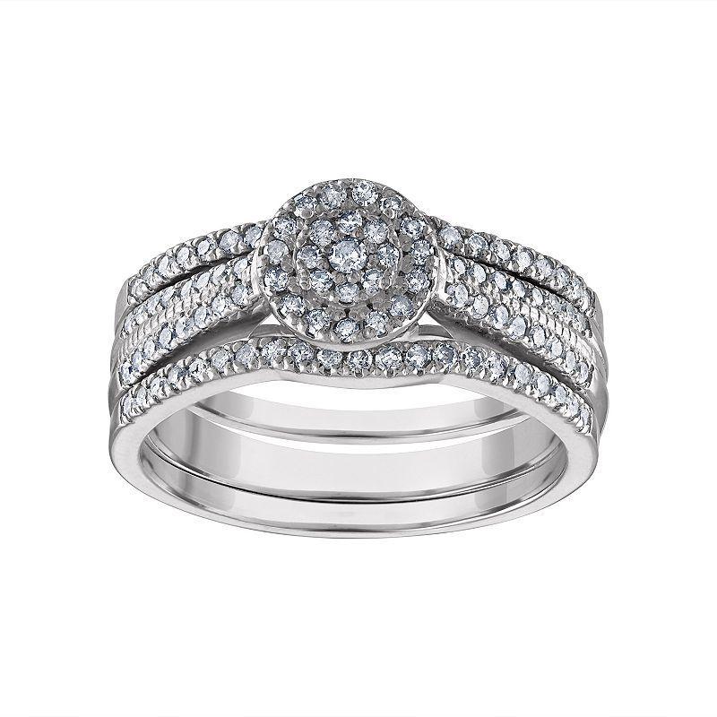 Tiara Sterling Silver Diamond Ring Set, Womens Product Image