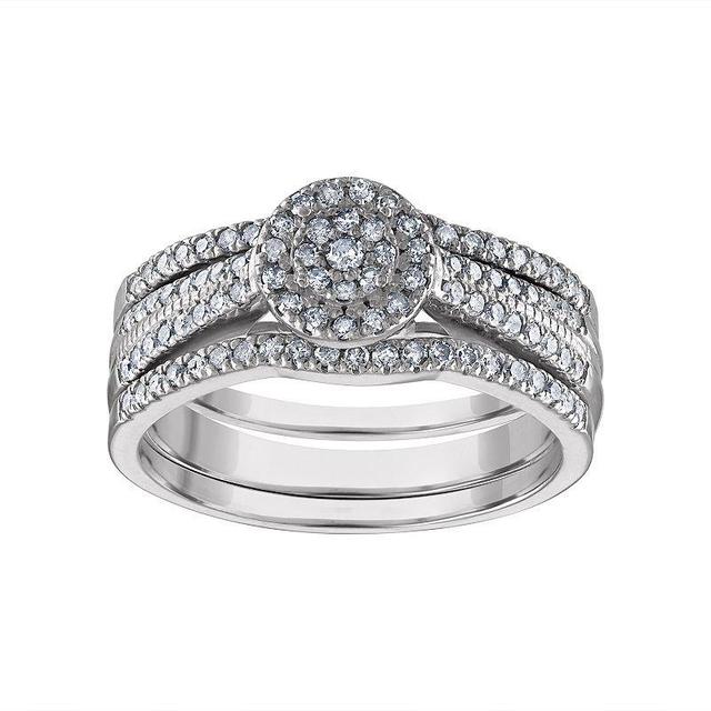 Tiara Sterling Silver Diamond Ring Set, Womens Product Image