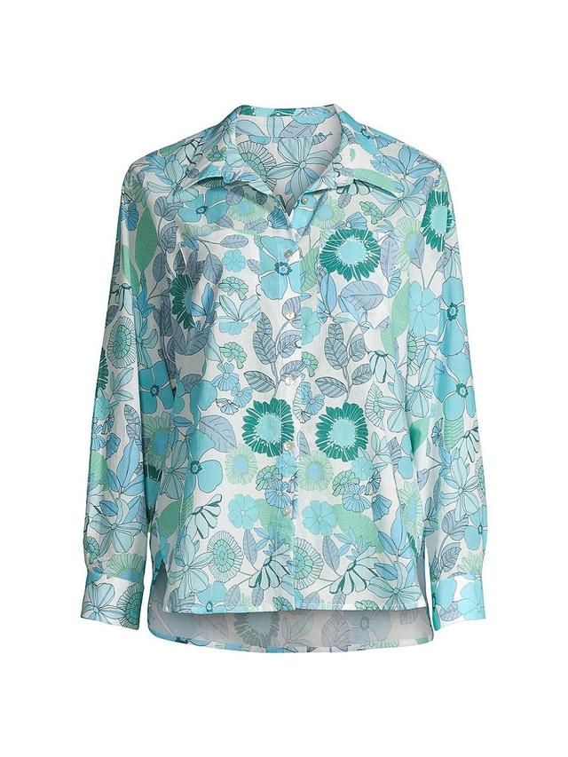 Womens Nerissa Floral Cotton Button-Up Shirt Product Image