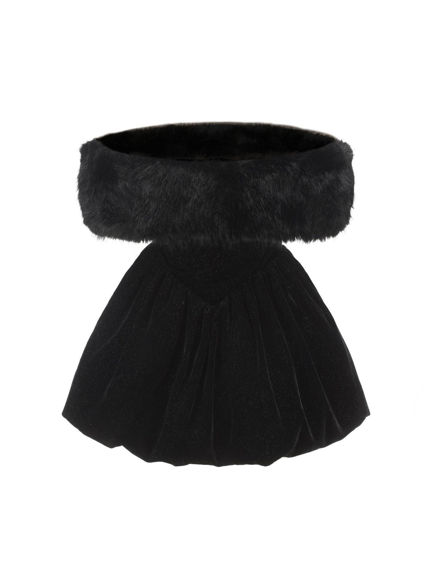 Candice Velvet Dress (Black) Product Image