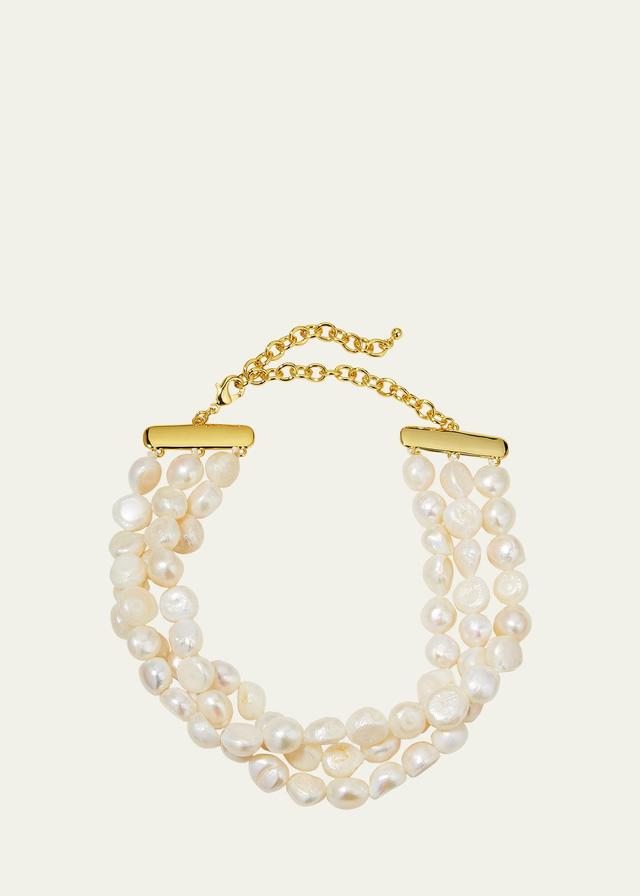 Cult Gaia Nora Choker in Metallic Gold. Product Image