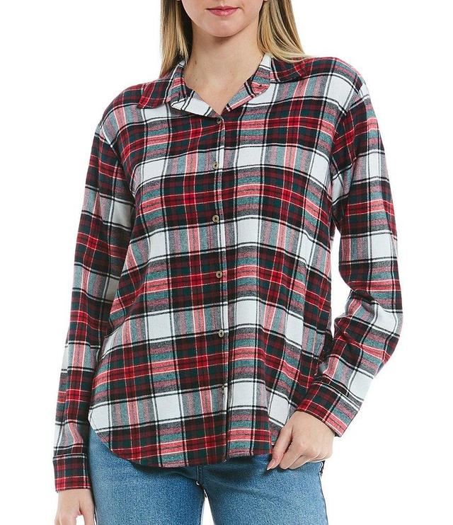 Copper Key Checked Plaid Button Front Flannel Shirt Product Image