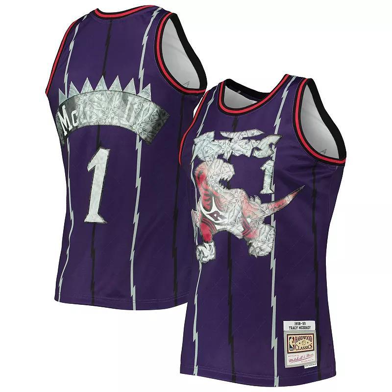 Mens Mitchell & Ness Tracy McGrady Purple Toronto Raptors 1998-99 Hardwood Classics 75th Anniversary Diamond Swingman Jersey Product Image