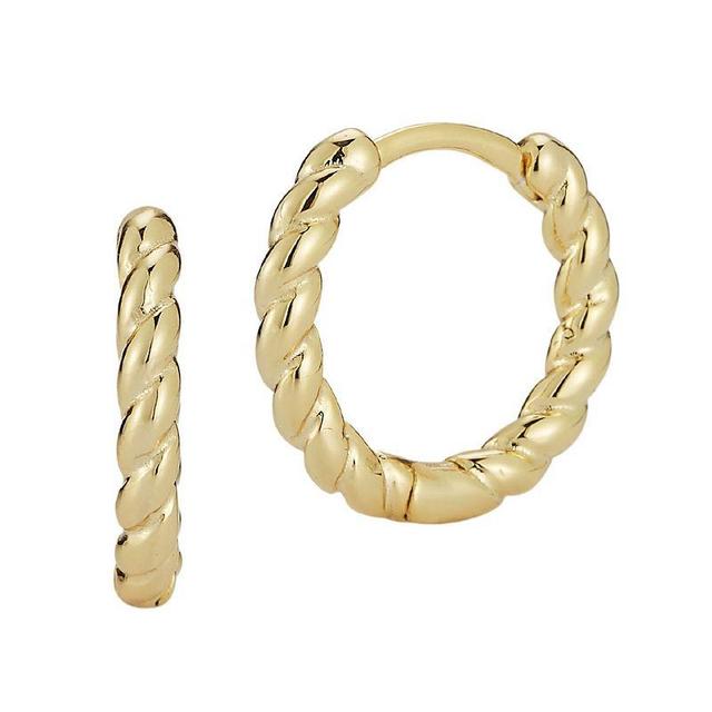 Sunkissed Sterling Twist Huggie Hoop Earrings, Womens, Gold Tone Product Image