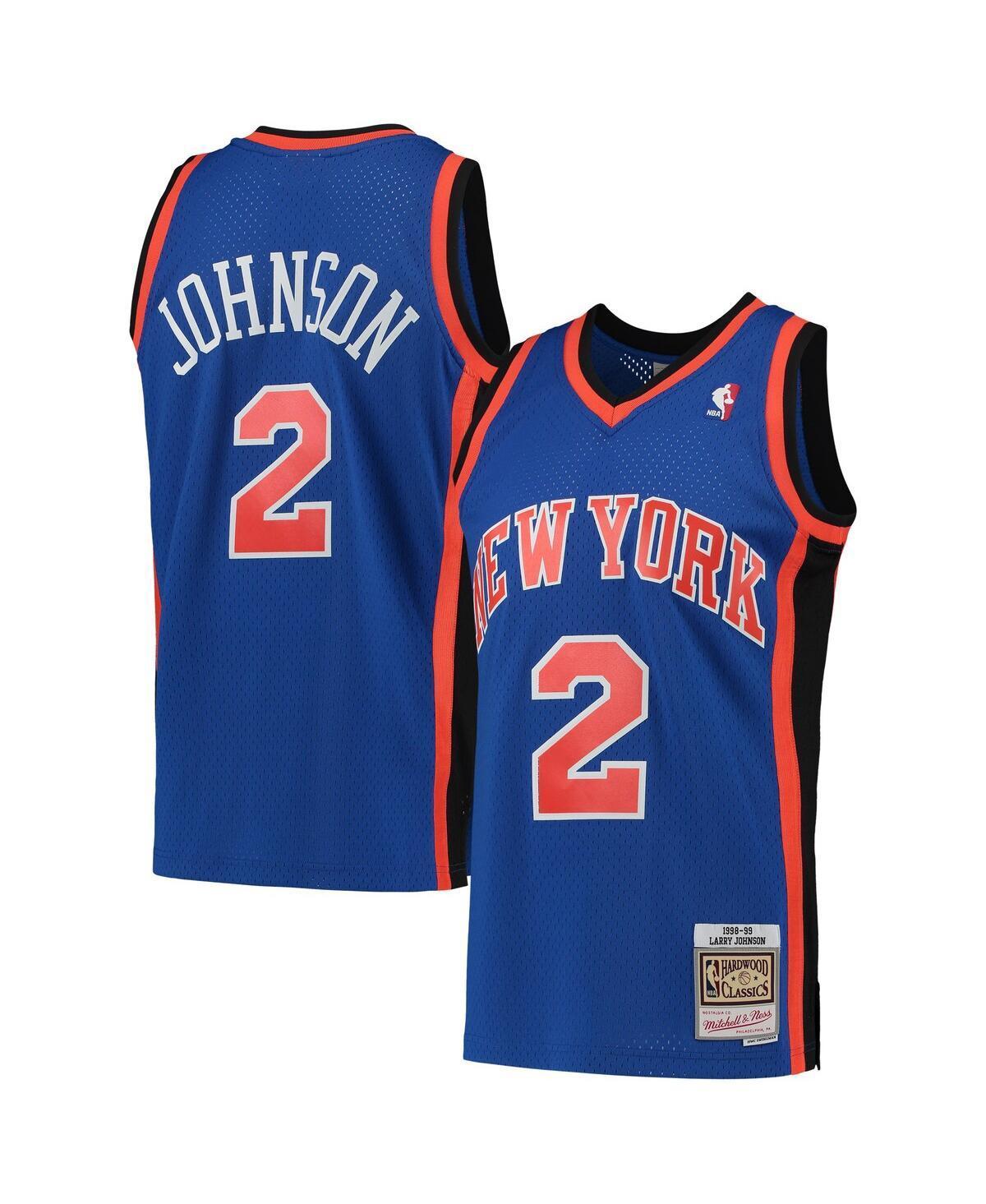 Mens Larry Johnson Blue New York Knicks Hardwood Classics 1998-99 Swingman Jersey - Blue Product Image