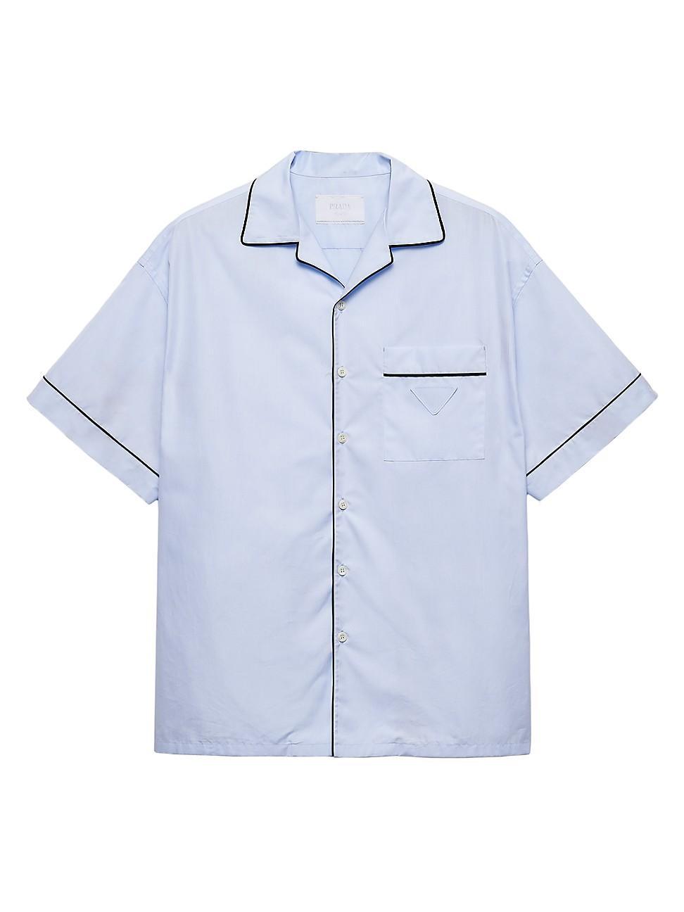 Mens Short-Sleeved Cotton Shirt Product Image