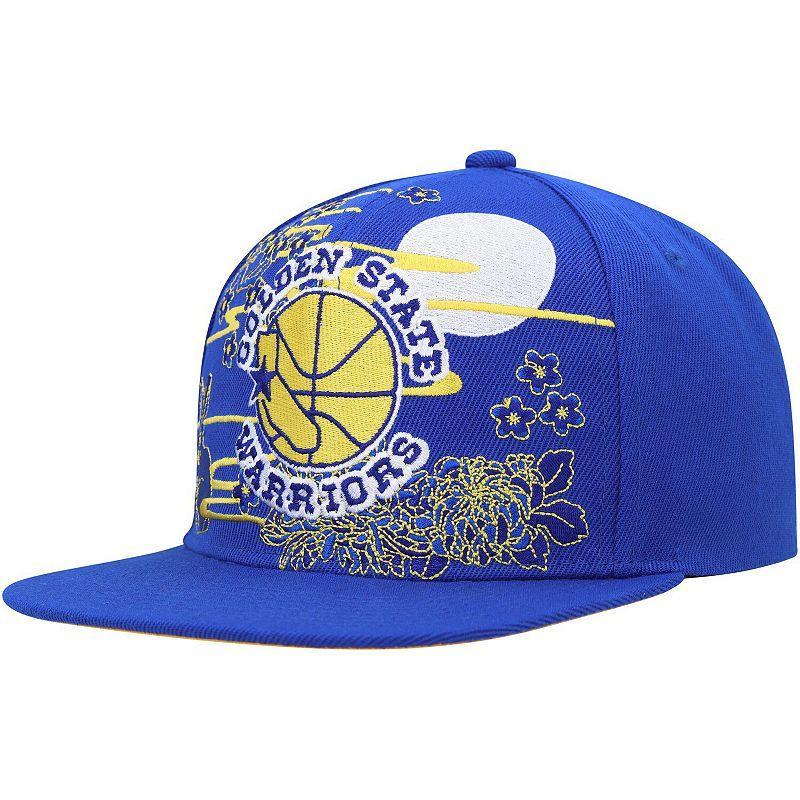 Mens Mitchell & Ness Royal Golden State Warriors Hardwood Classics Asian Heritage Scenic Snapback Hat Product Image