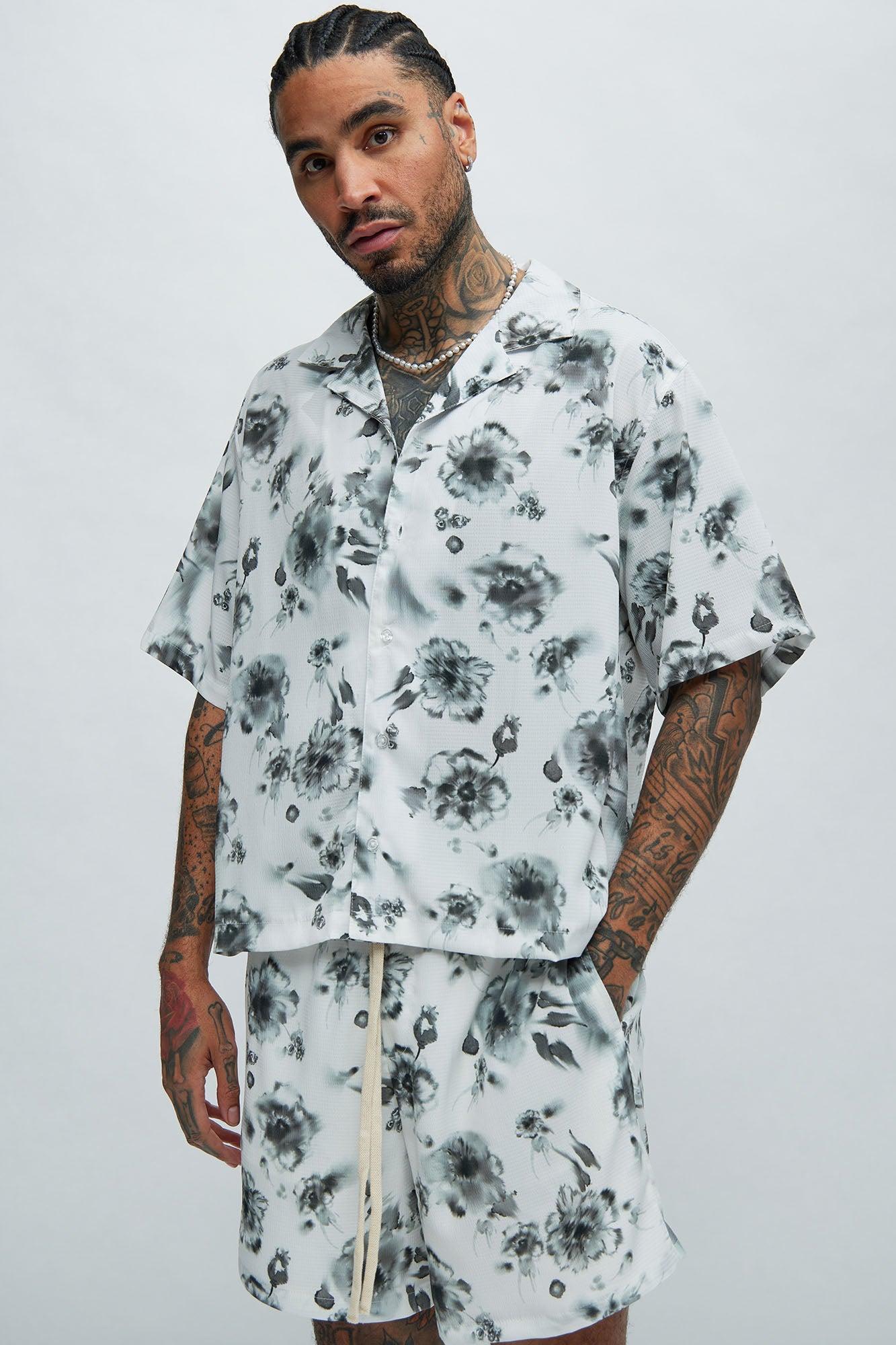 Garth Watercolor Floral Shirt - White/combo product image