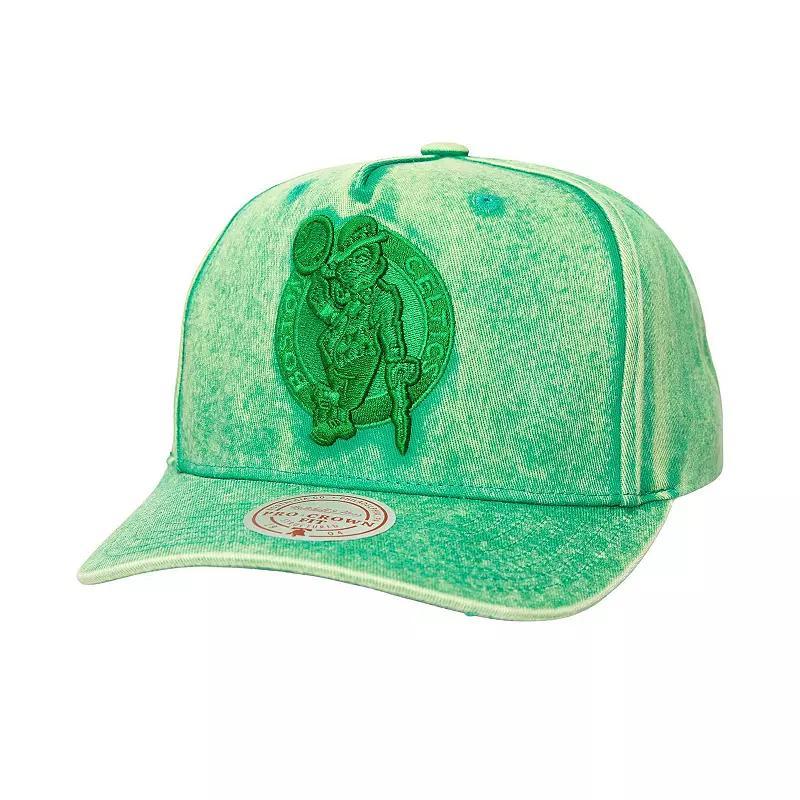 Mitchell & Ness Mens Green Boston Celtics Washed Out Tonal Logo Snapback Hat Product Image