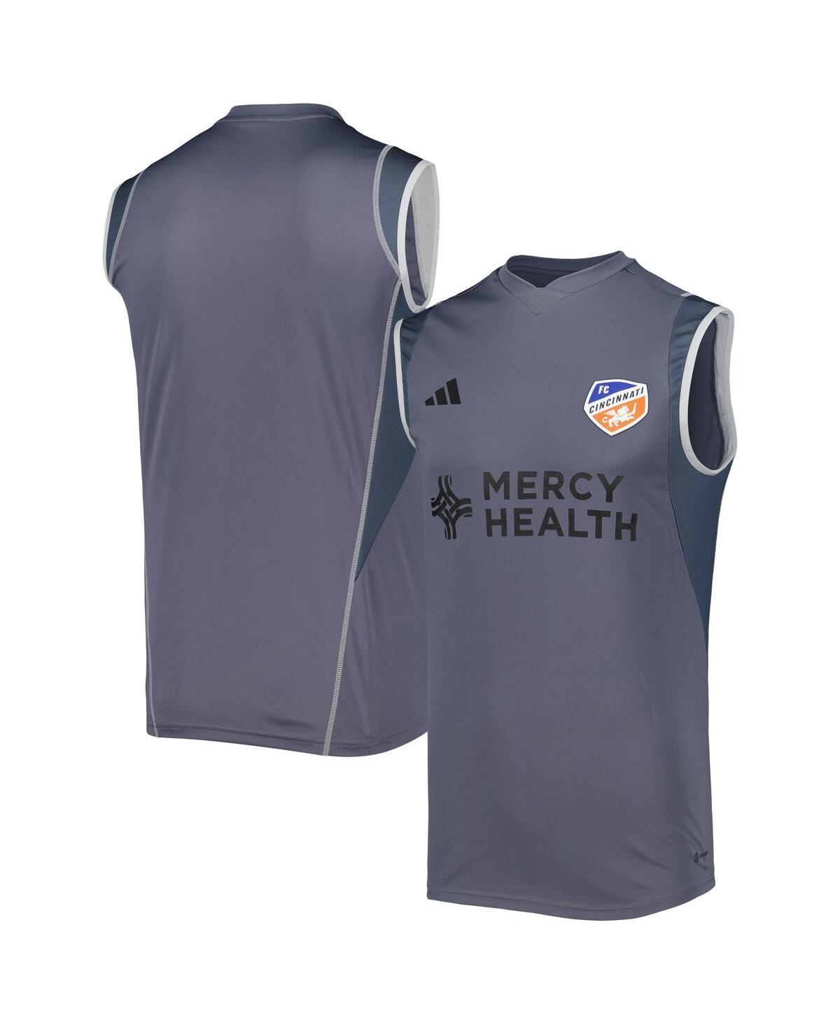 Mens adidas Gray Fc Cincinnati 2023 On-Field Sleeveless Training Jersey - Gray Product Image