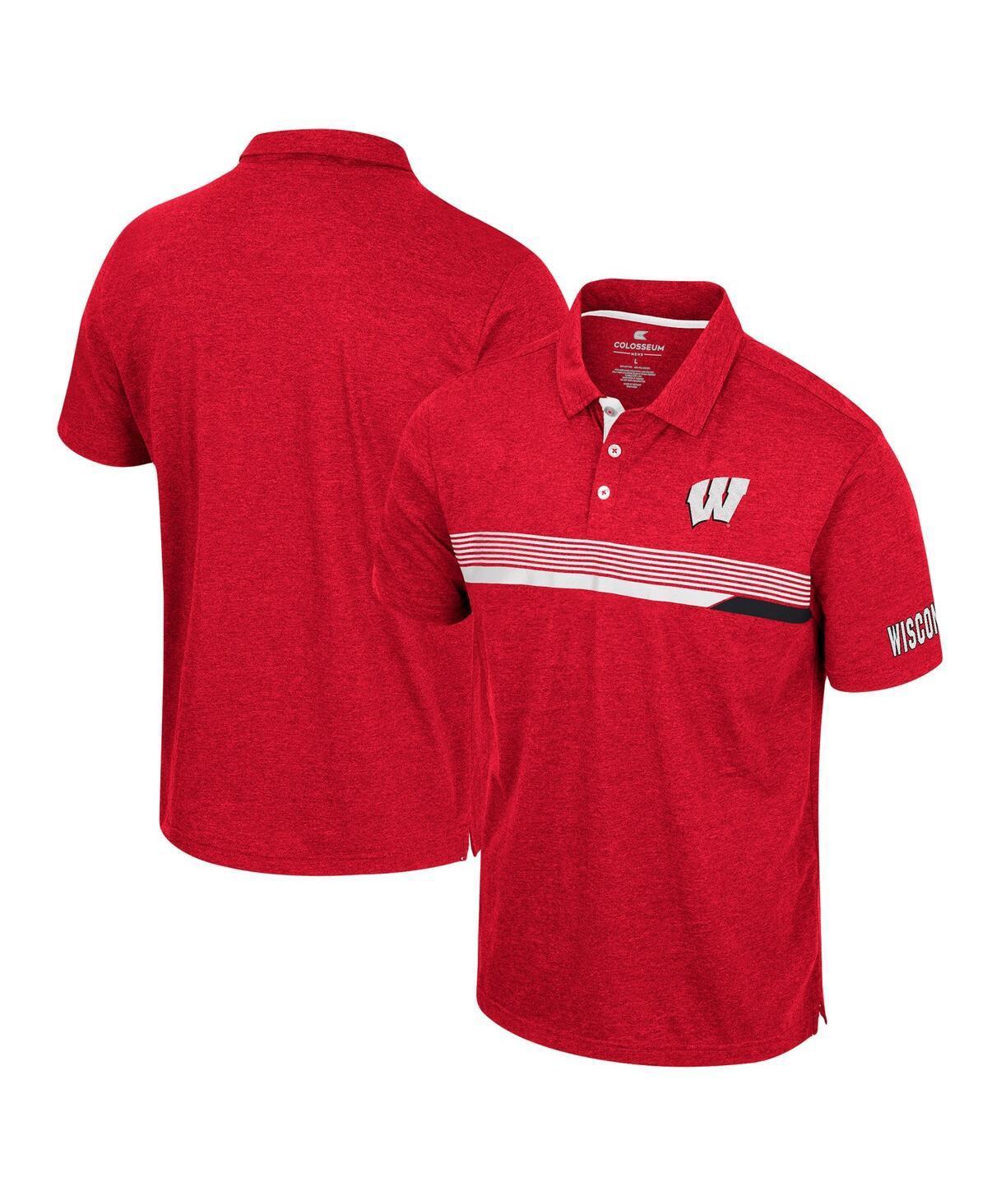 Mens Colosseum Red Wisconsin Badgers No Problemo Polo Shirt Product Image