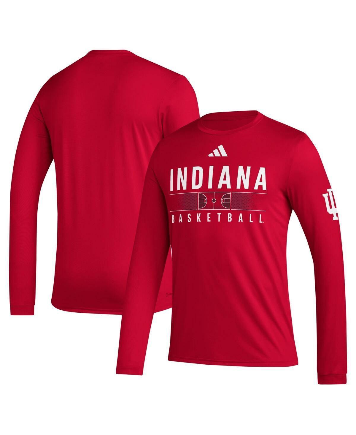 Mens adidas Crimson Indiana Hoosiers Practice Basketball Pregame AEROREADY Long Sleeve T-Shirt Product Image