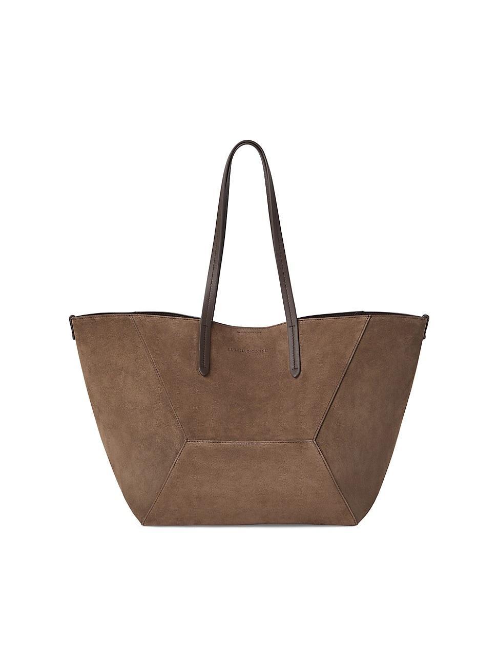 Womens Suede Shopper Bag with Monili Product Image