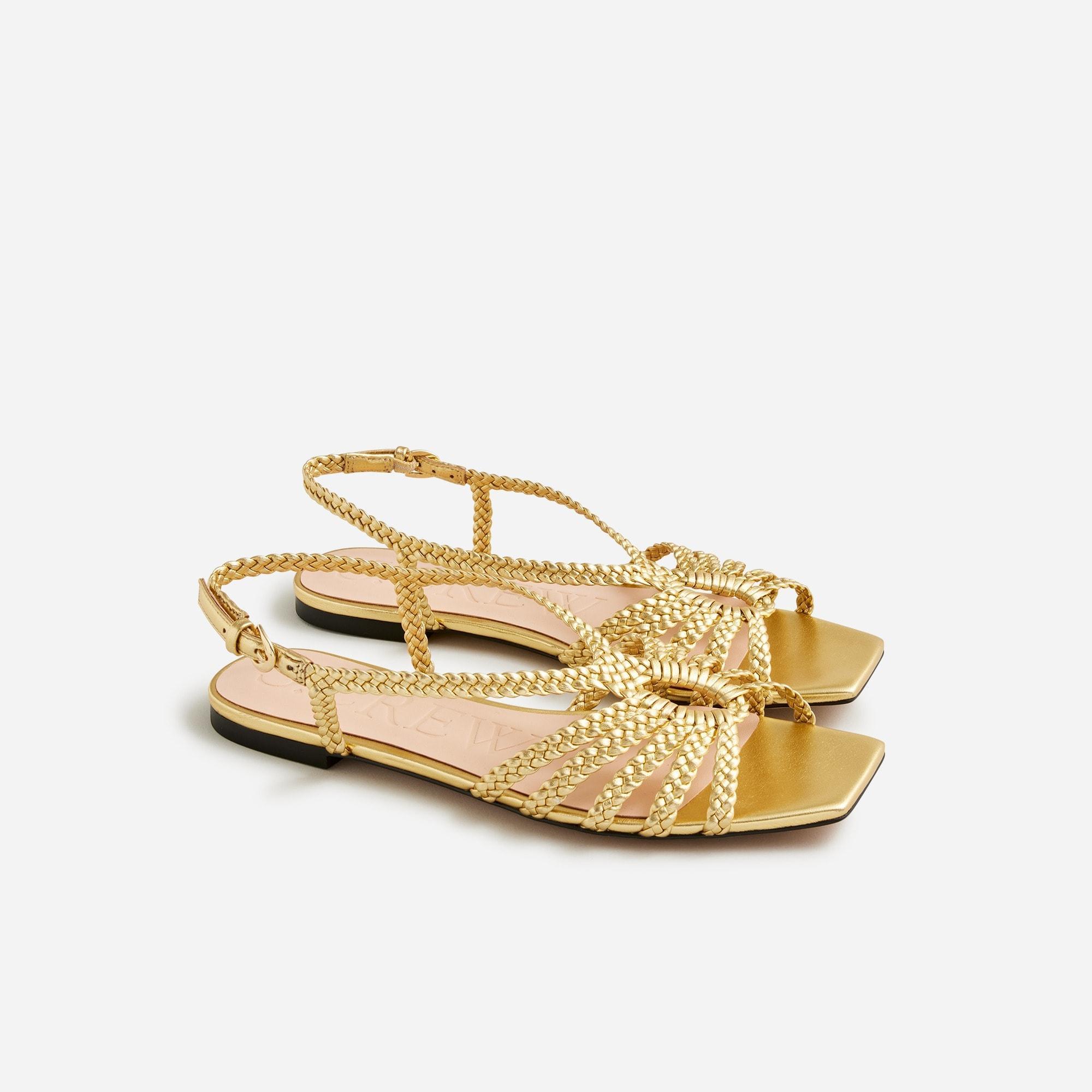 New Capri braided sandals in metallic leather product image