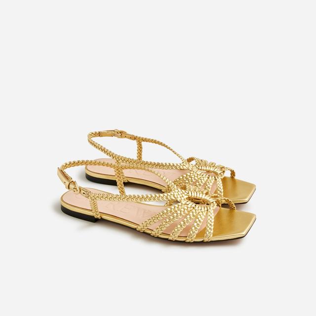 New Capri braided sandals in metallic leather Product Image