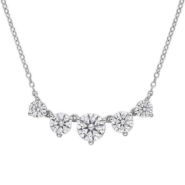 Stella Grace Sterling Silver 2 1/2 Carat T.W. Lab-Created Moissanite Multi-Stone Necklace, Womens Product Image