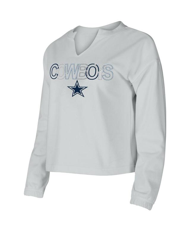 Womens Concepts Sport Gray Dallas Cowboys Sunray Notch Neck Long Sleeve T-Shirt Product Image