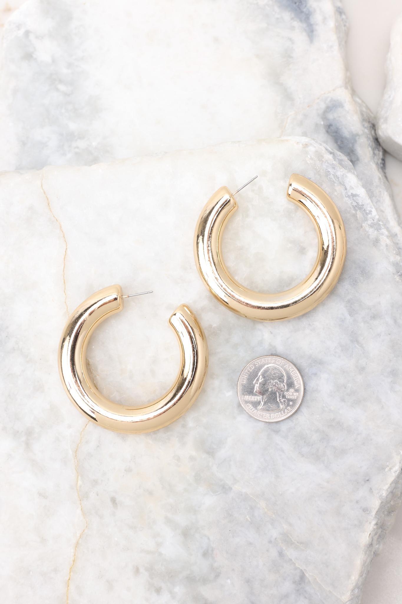 Last Chance Gold Hoop Earrings Product Image