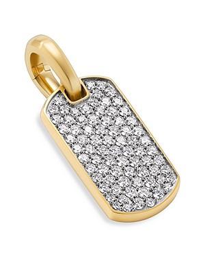 Mens Chevron Tag Enhancer with Diamonds in 18K Gold, 21mm Product Image