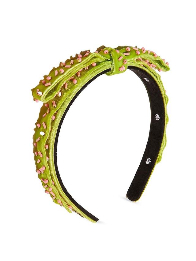 Womens Bardot Slim Embellished Velvet Headband Product Image