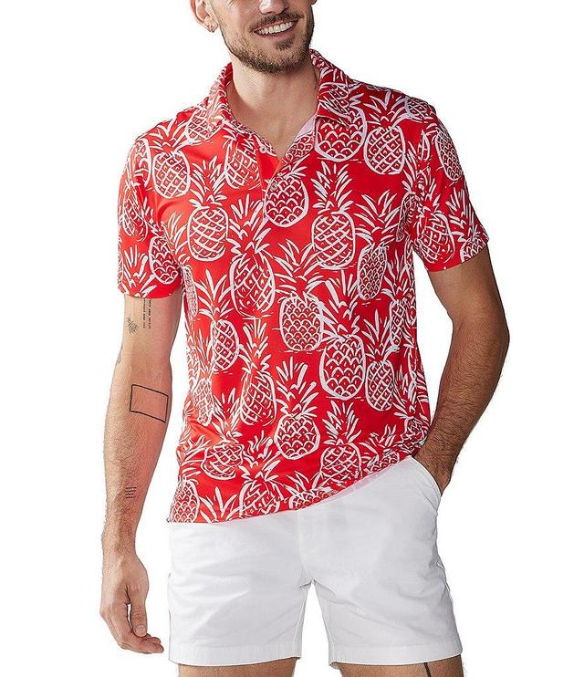 Chubbies Pineapple Print Short Sleeve Performance Polo Shirt Product Image