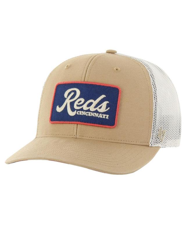 47 Brand Mens Khaki Cincinnati Reds Glory Daze Trucker Adjustable Hat Product Image