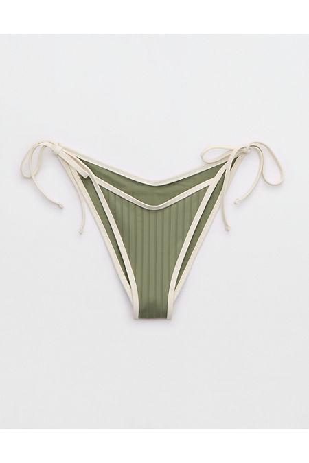 Aerie Wide Rib Low Rise Tie Cheekiest Bikini Bottom Women's Product Image