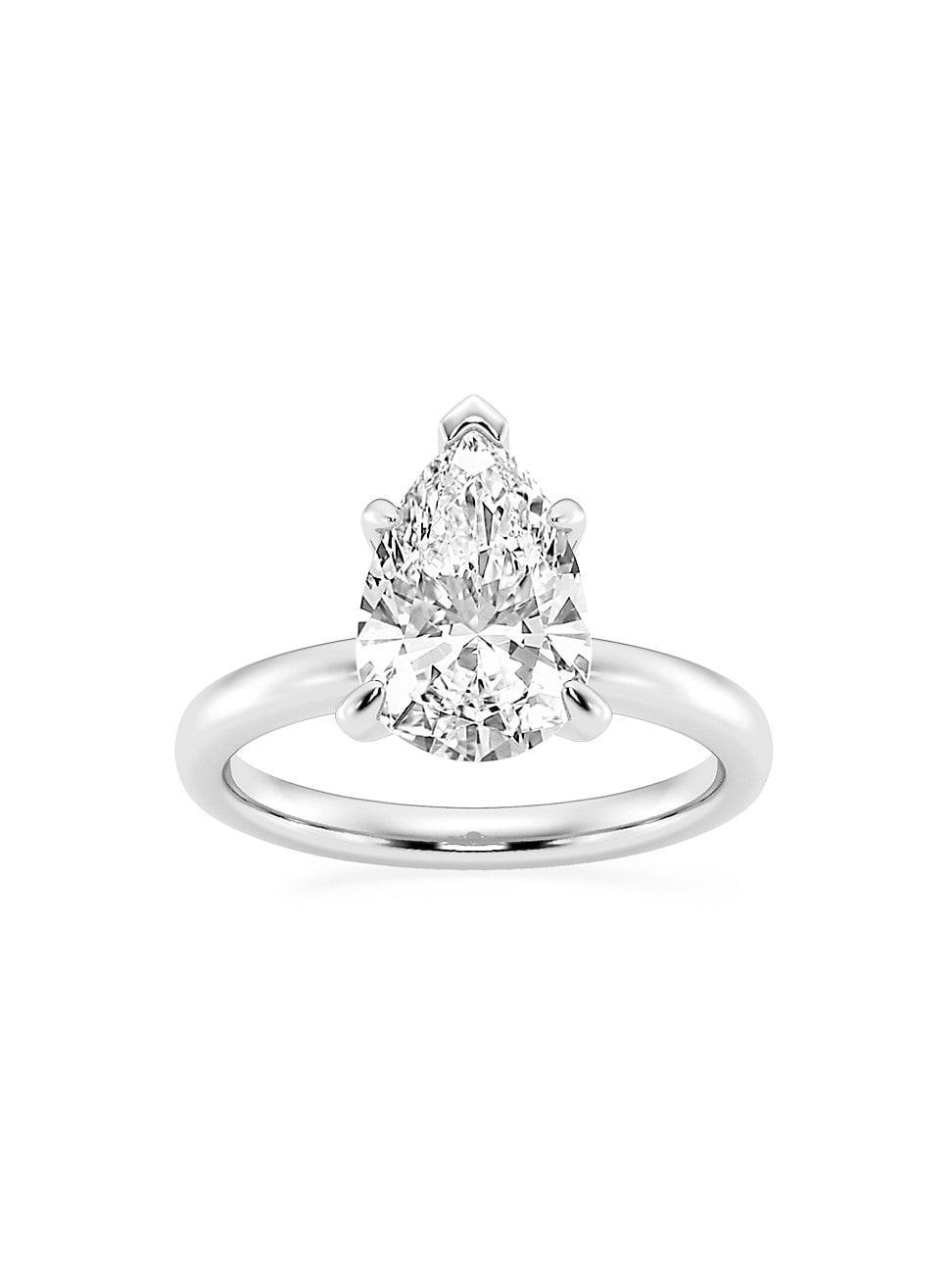 Womens 14K White Gold & Pear-Cut Lab-Grown Diamond Solitaire Ring/0.50-5.00 TCW Product Image