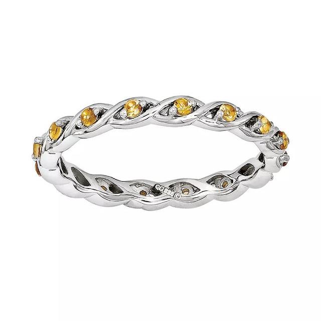 Stacks & Stones Sterling Silver Citrine Stack Ring, Womens Orange Product Image