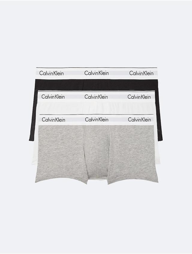 Calvin Klein Men's Modern Cotton Stretch 3 Pack Low Rise Trunk - Grey - XXL Product Image