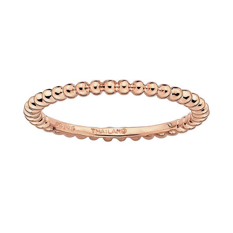 Stacks & Stones 18k Rose Gold Over Silver Bead Stack Ring, Womens Pink Product Image