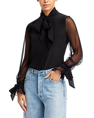 Womens Lloyd Sheer Wrap-Neck Blouse Product Image