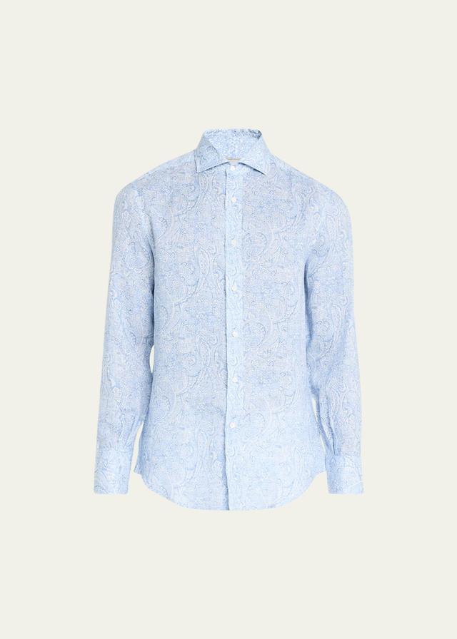 Mens Linen Paisley-Print Sport Shirt Product Image