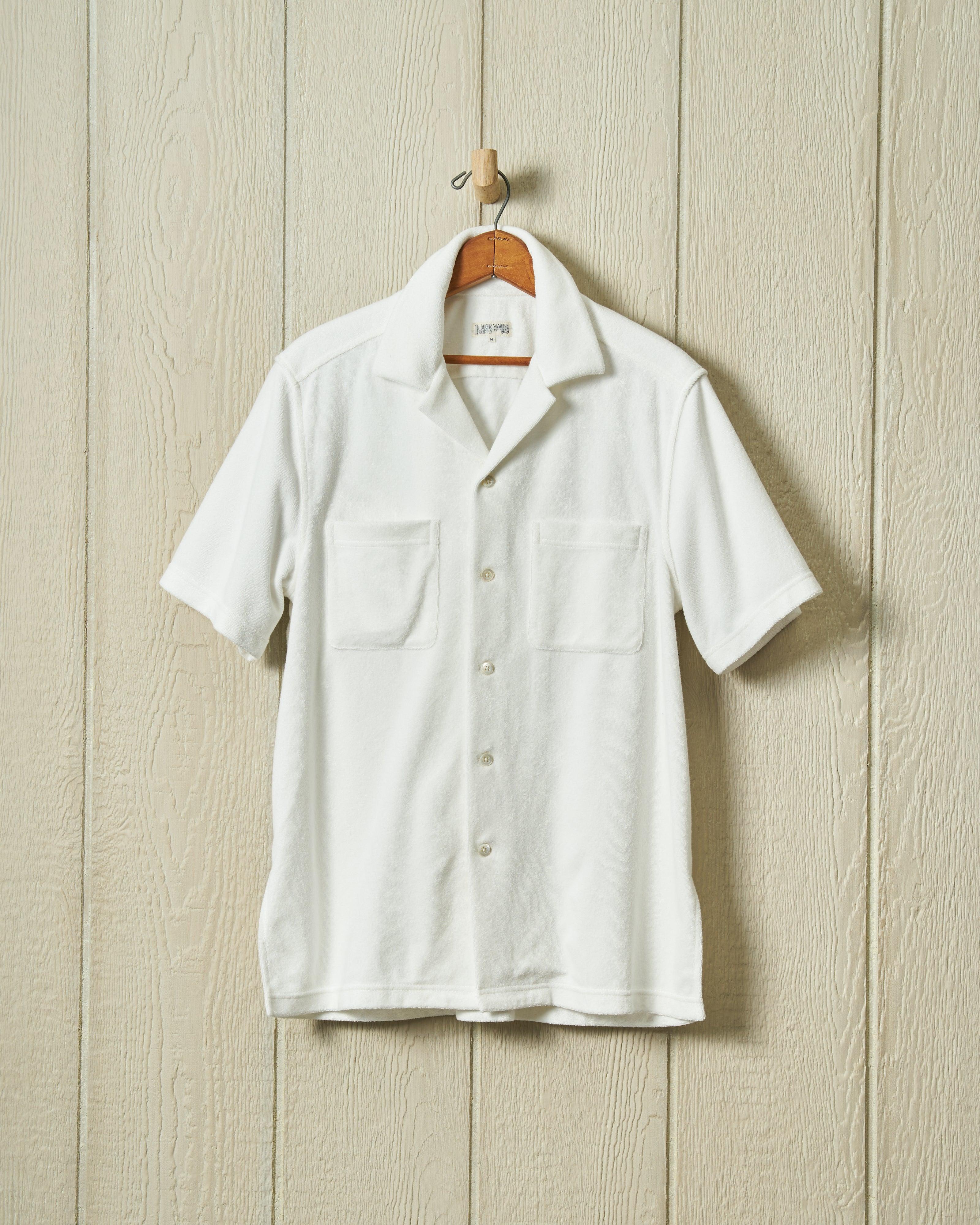 Summer Camp Shirt in White Terrycloth Product Image