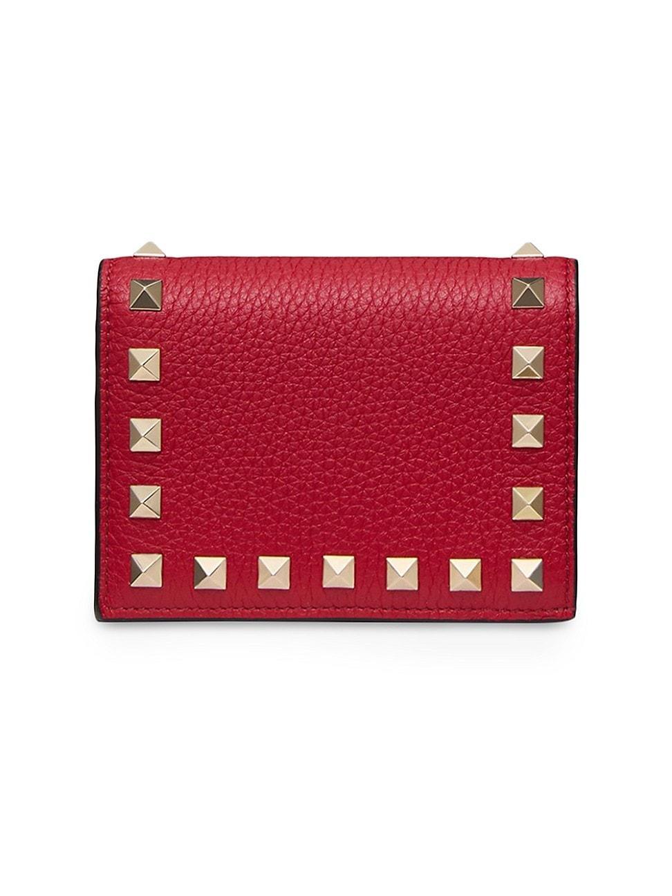 Womens Small Rockstud Grainy Calfskin Wallet Product Image