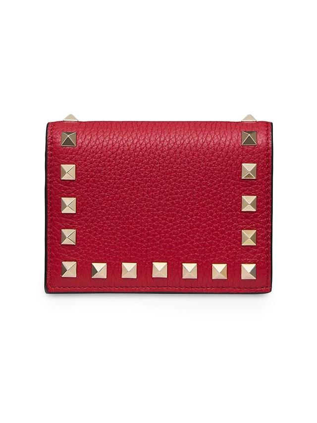 Womens Small Rockstud Grainy Calfskin Wallet Product Image