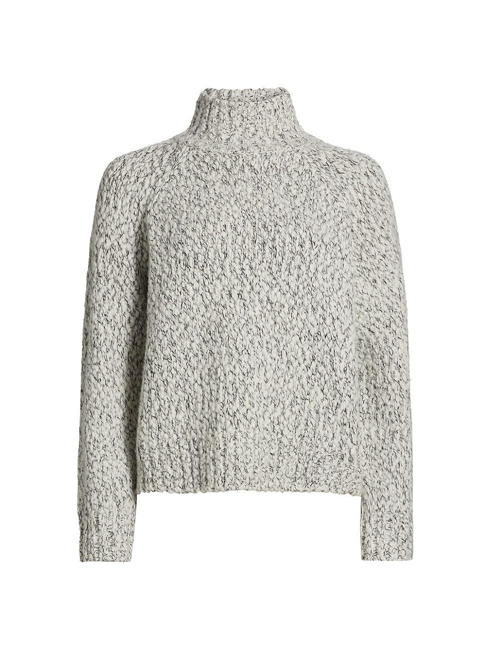 Womens Marled Textured Turtleneck Sweater Product Image