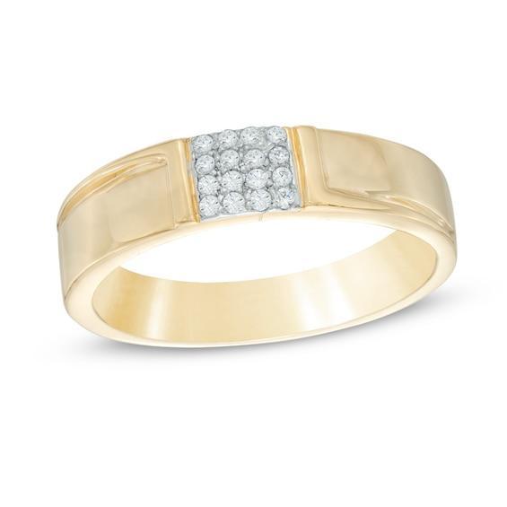 Men's 1/10 CT. T.w. Diamond Wedding Band in 10K Gold Product Image