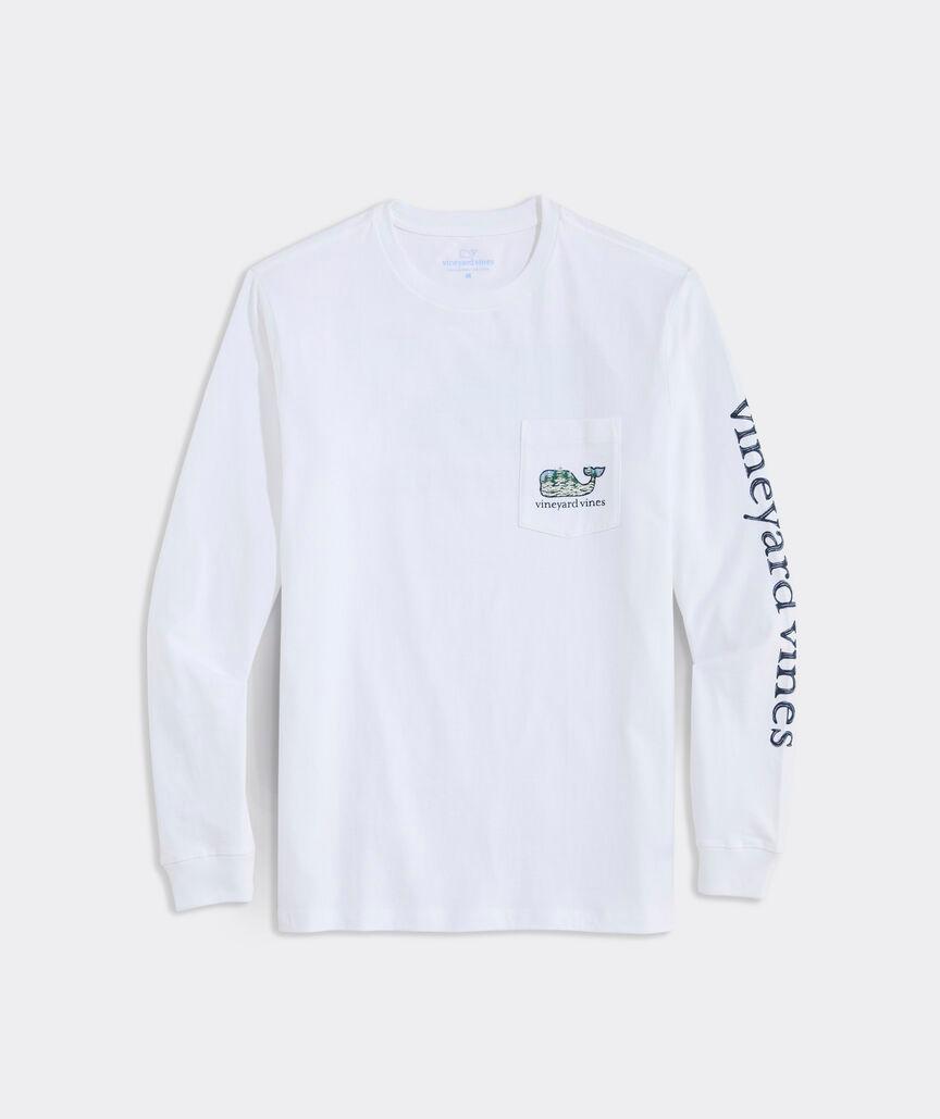 Snowy Pines Whale Long-Sleeve Pocket Tee Product Image