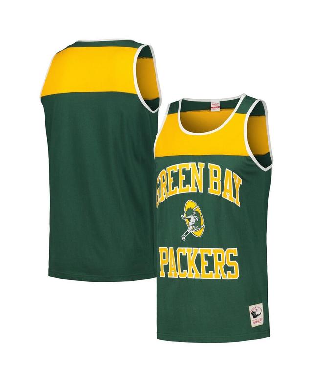 Mens Mitchell & Ness Green Green Bay Packers Heritage Colorblock Tank Top - Green Product Image