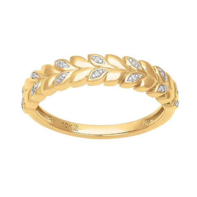 Love Always 10k Gold Diamond Accent Leaf Anniversary Ring, Womens Product Image