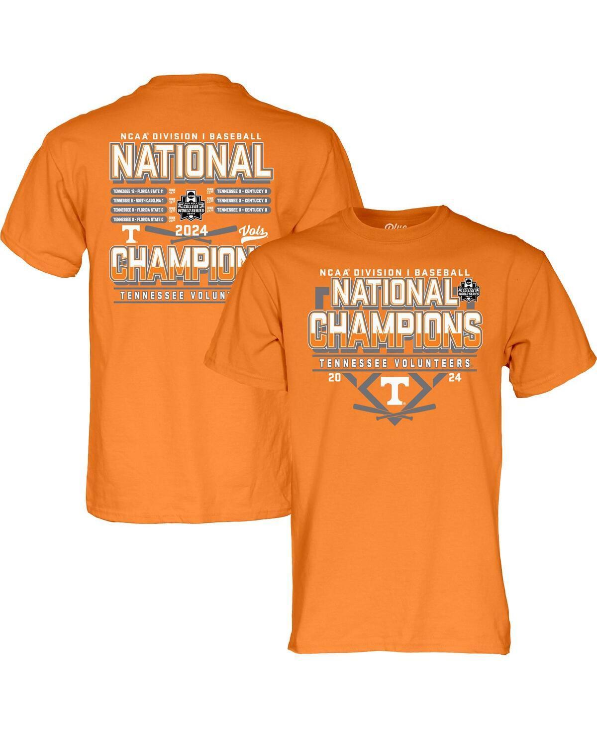 Blue 84 Mens Tennessee Orange Tennessee Volunteers 2024 Ncaa Mens Baseball College World Series Champions Schedule T-Shirt Product Image