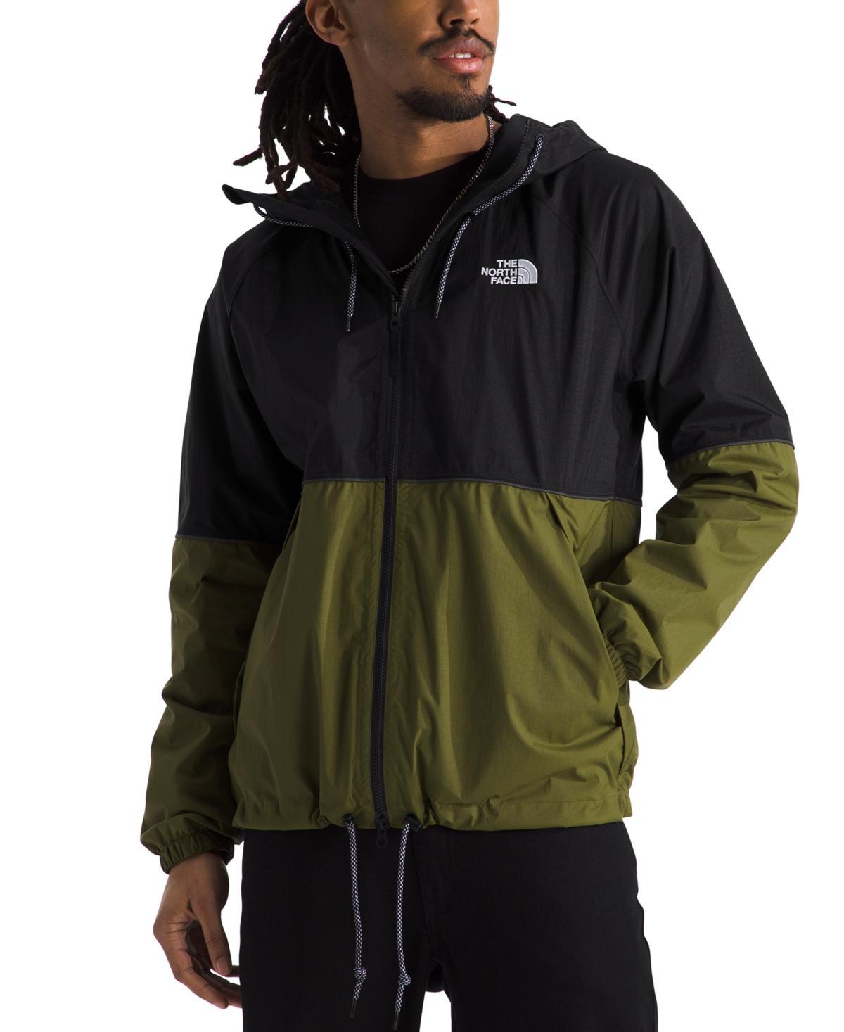 The North Face Mens Hooded Antora Logo Rain Jacket - Clay Grey Product Image