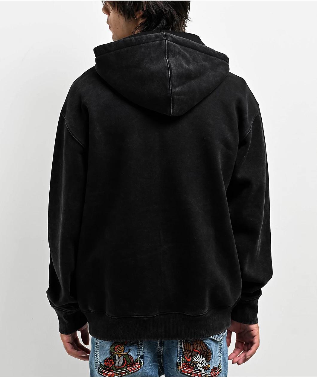 Ninth Hall Big Moves Black Wash Zip Hoodie Product Image