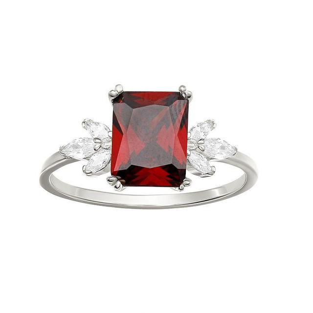 PRIMROSE Sterling Silver Red & White Cubic Zirconia Ring, Womens Product Image