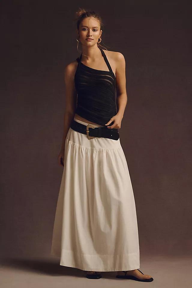 Maeve Drop-Waist Poplin Skirt Product Image