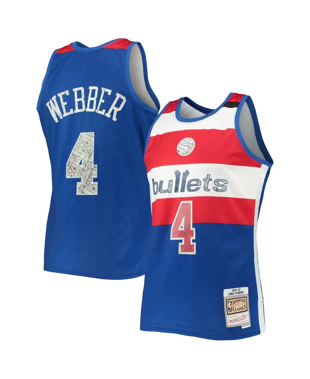 Mens Mitchell & Ness Chris Webber Blue Washington Bullets 1996-97 Hardwood Classics 75th Anniversary Diamond Swingman Jersey - Blue Product Image